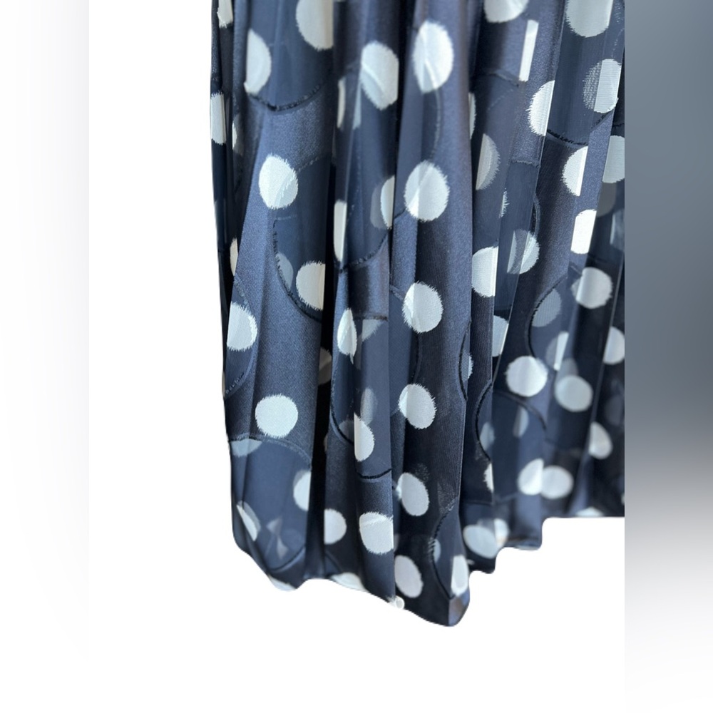 π π NWT ADRIANNA PAPELL Navy & White Polka Dot Fit & Flare Dress | Size 4 - Picture 6 of 12
